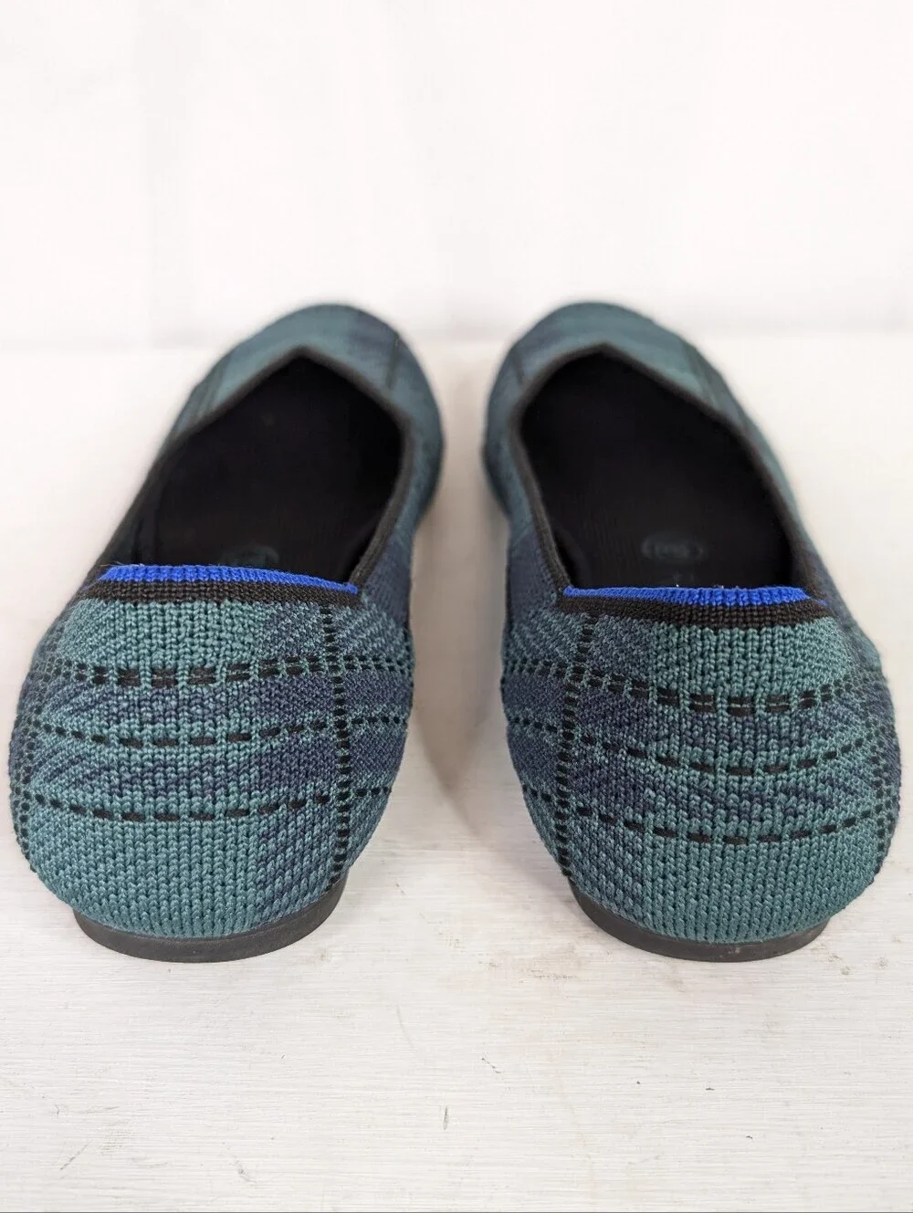 Rothy's The Flat Pine Plaid Round Toe Classic Flats - Size 7.5